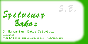 szilviusz bakos business card
